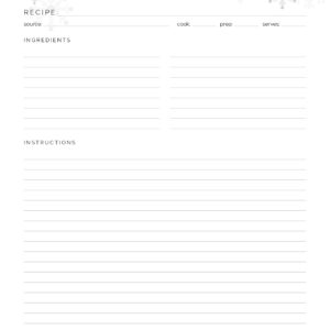 Christmas Recipe Card - printable PDF