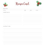 Christmas Recipe Card - printable PDF