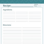 Blue chevron recipe card printable PDF by Neat and Tidy Design