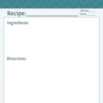 Blue chevron recipe card printable PDF by Neat and Tidy Design