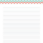 Colourful Chevron recipe card, printable pdf - extra page, lined