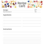 Recipe card with colourful icons in the header, printable PDF
