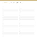 Printable Travel Bucket List PDF