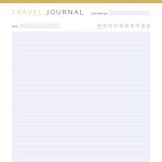 printable and fillable pdf travel journal in 5 different layouts, lined and unlined versions, in three colours