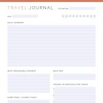 printable and fillable pdf travel journal in 5 different layouts, lined and unlined versions, in three colours