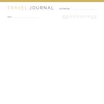 printable and fillable pdf travel journal in 5 different layouts, lined and unlined versions, in three colours