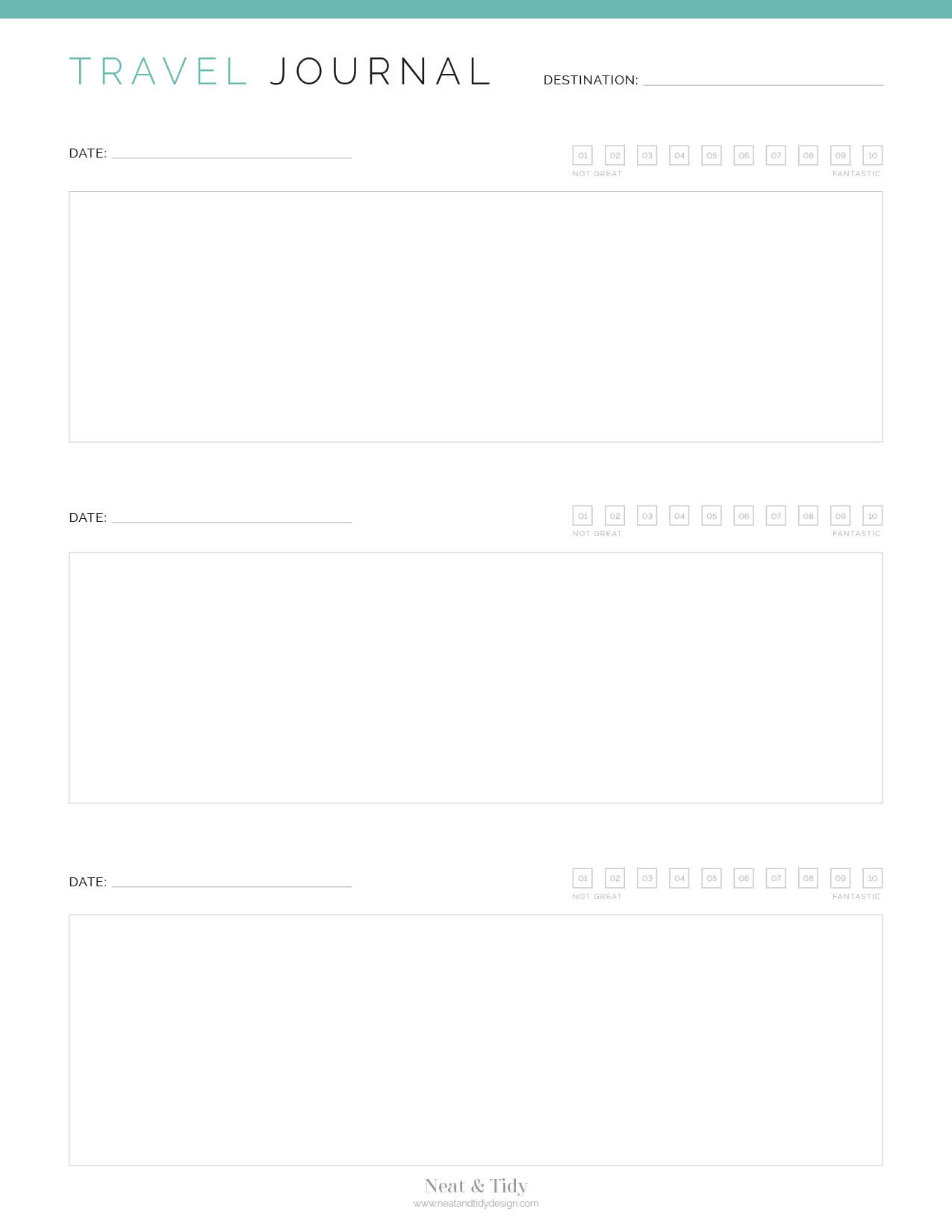 Travel Journal - Neat and Tidy Design