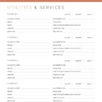 Moving Planner - Utilities and Services List