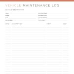 Printable Vehicle Maintenance Log