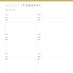 Weekly Travel Planner Itinerary
