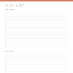 Printable wish list, perfect for birthdays and holidays