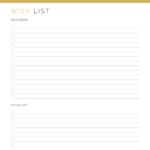 Printable wish list, perfect for birthdays and holidays