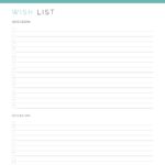 Printable wish list, perfect for birthdays and holidays