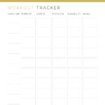 Workout tracker - printable PDF