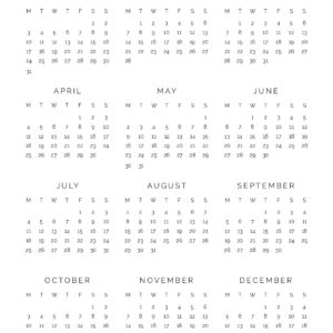 mini calendar 2021 2022