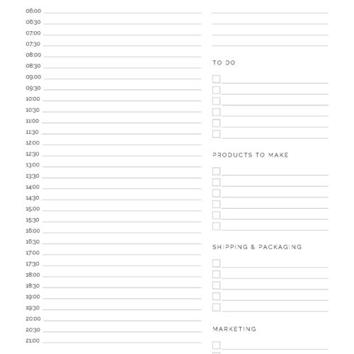 Daily Business Planner - Neat and Tidy Design