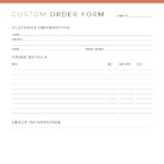 Order form for custom orders for your business - Business Planner PDF