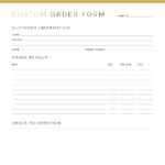 Order form for custom orders for your business - Business Planner PDF