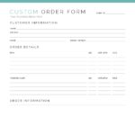 Custom Order Form - Business Printable PDF