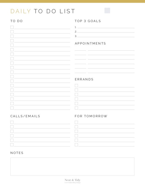 To Do List Kit - Neat And Tidy Design