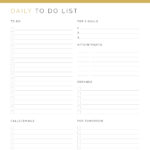 Printable Daily To Do List in Gold
