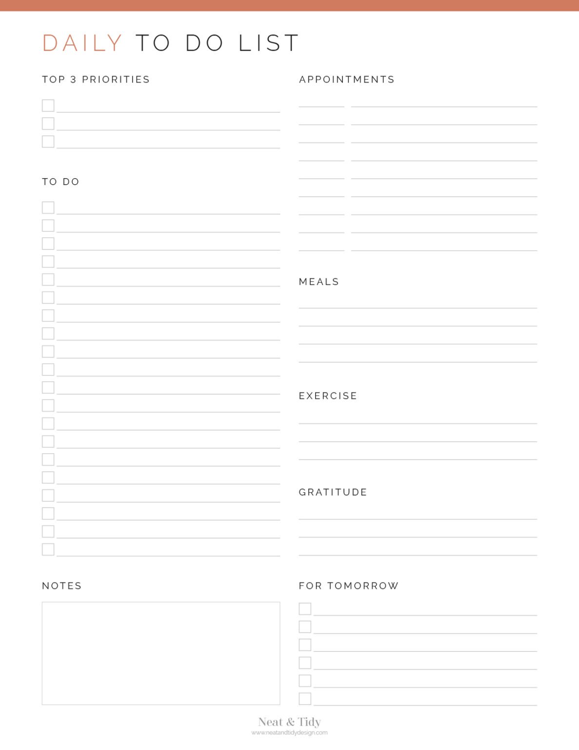 To Do List Kit - Neat and Tidy Design