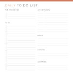 Printable Daily To Do List in Coral - v2