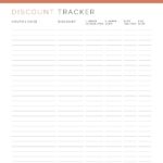 Discount code tracker for your business - Printable PDF