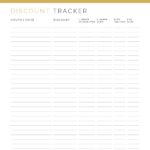 Discount code tracker for your business - Printable PDF