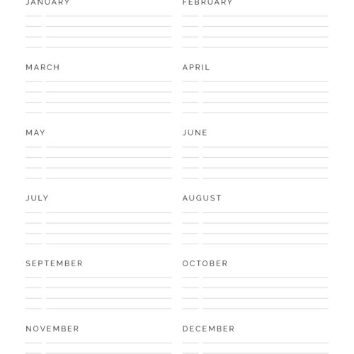 Important Dates - Neat and Tidy Design