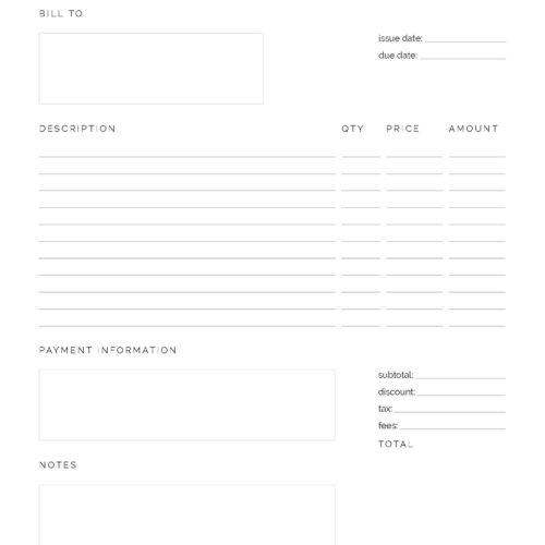 business invoice template neat and tidy design