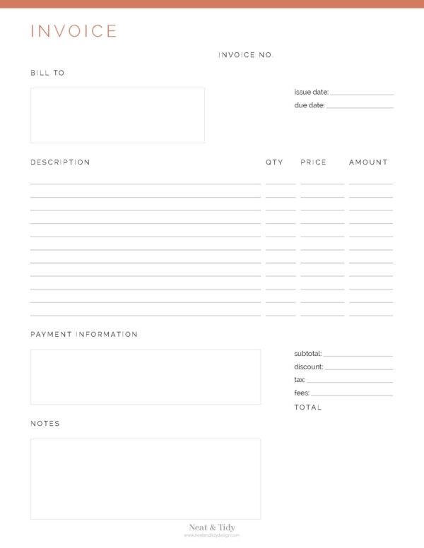 Business Invoice Template - printable PDF