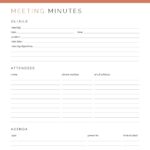 Meeting minutes printable pdf