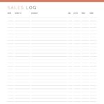Business Planner Sales Log - printable PDF
