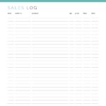 Business Planner Sales Log - printable PDF