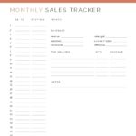 Monthly Sales Tracker printable PDF