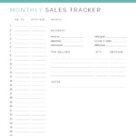 Monthly Sales Tracker printable PDF