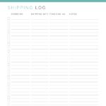 Shipping log business planner PDF