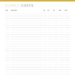 Business Supply Costs - Printable PDF