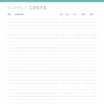 Business Supply Costs - Printable PDF