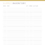 Business Supply Inventory Log - Printable PDF