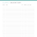 Business Supply Inventory Log - Printable PDF