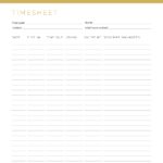 Monthly Business Timesheet printable PDF