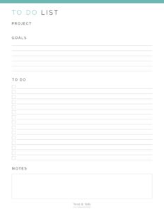 Project To Do List - Neat And Tidy Design