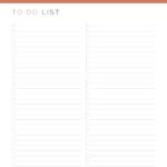 Printable Generic To do list with 2 column layout in coral