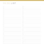 Printable Generic To do list with 2 column layout in gold