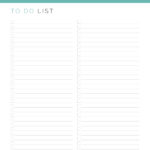 Printable Generic To do list with 2 column layout in teal