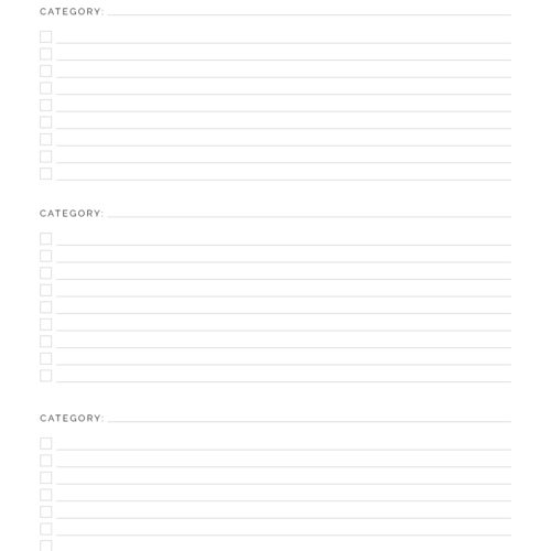 To Do List with Categories - Neat and Tidy Design