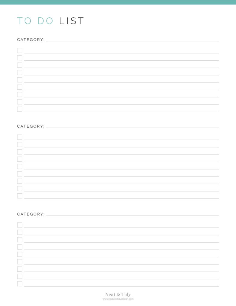 To Do List Kit - Neat and Tidy Design