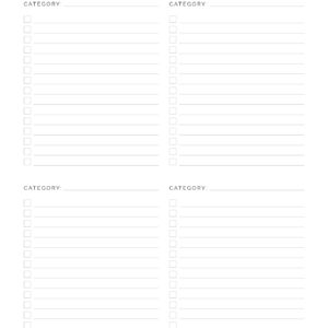 To Do List with Categories - Neat and Tidy Design